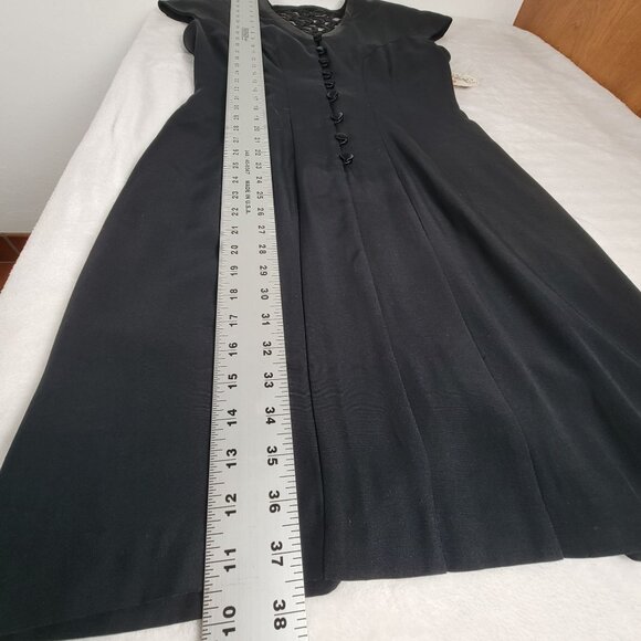 Vintage Joseph Ribkoff Womens Black Cap Sleeve Dress 8 Back Cutout New $210 - Picture 10 of 10